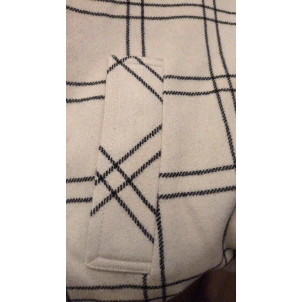 Eddie Bauer Womens Wool Peacoat Cream & Black Plaid, XXL Tall, Pockets, Classic - Picture 4 of 8